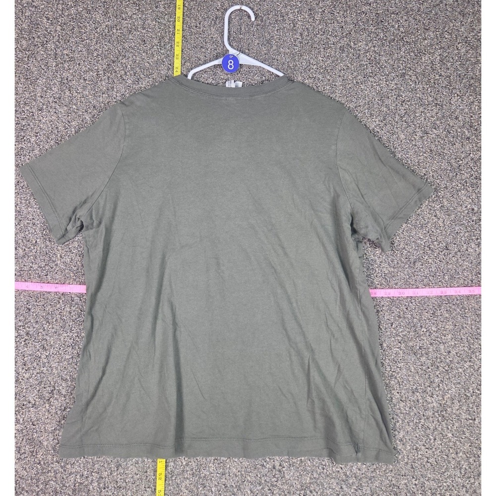 Bella + Canvas V-Neck T-Shirt Women XL Olive Green Short Sleeve Airlume Jersey